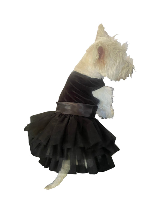 Holiday Party Girl Tutu, Black Velvet