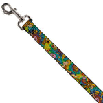 Dog Leash - Scooby Doo and Shaggy Poses/Munchies Tie Dye Multi Color