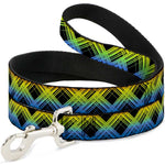 Dog Leash - Plaid X Gradient Black/Orange/Green/Blue