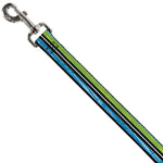Dog Leash - Scribble Stripes Blue/Green/White
