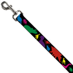Dog Leash - Dinosaur Silhouette Black/Multi Color