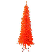 Kurt Adler 6' Prelit Halloween Orange Slim Tree