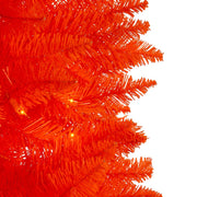Kurt Adler 7 Foot Pre Lit Orange Slim Tree