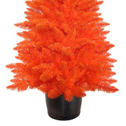 Kurt Adler 4.5-Foot Battery-Operated Pre-Lit Halloween Orange Potted Tree With Orange LED Lights