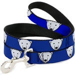 Dog Leash - Polar Bear w/Mustache Royal