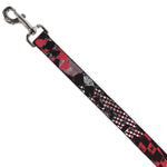 Dog Leash - Grunge Checker Flag Red