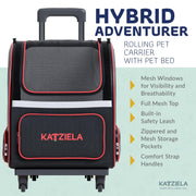 Hybrid Adventurer Pet Backpack with Removable Wheels and Telescopic Handle