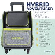 Hybrid Adventurer Pet Backpack with Removable Wheels and Telescopic Handle