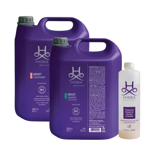 Pet Moist Shampoo and Conditioner Gallon with Dilution Bottle by Hydra