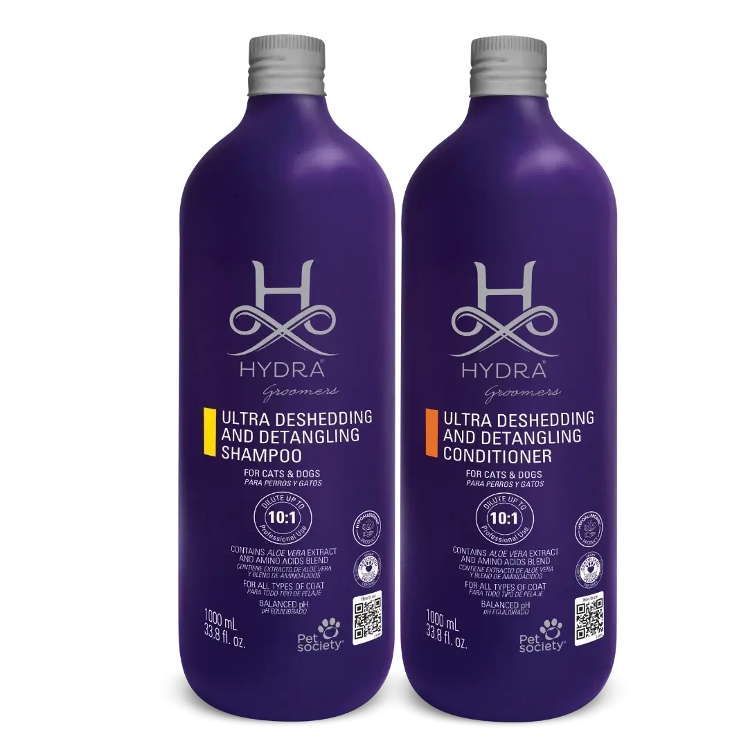 Pet Ultra Deshedding & Detangling Shampoo and Conditioner 33.8oz by Hydra