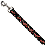 Dog Leash - A CHRISTMAS STORY Title Logo and Lights Black/Reds