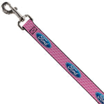 Dog Leash - Ford Oval w/Text PINK REPEAT