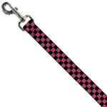 Dog Leash - Checker Black/Honeysuckle Red