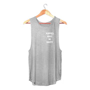 Puppies Make Me Happy Sleeveless Top | Gift for Dog Lovers