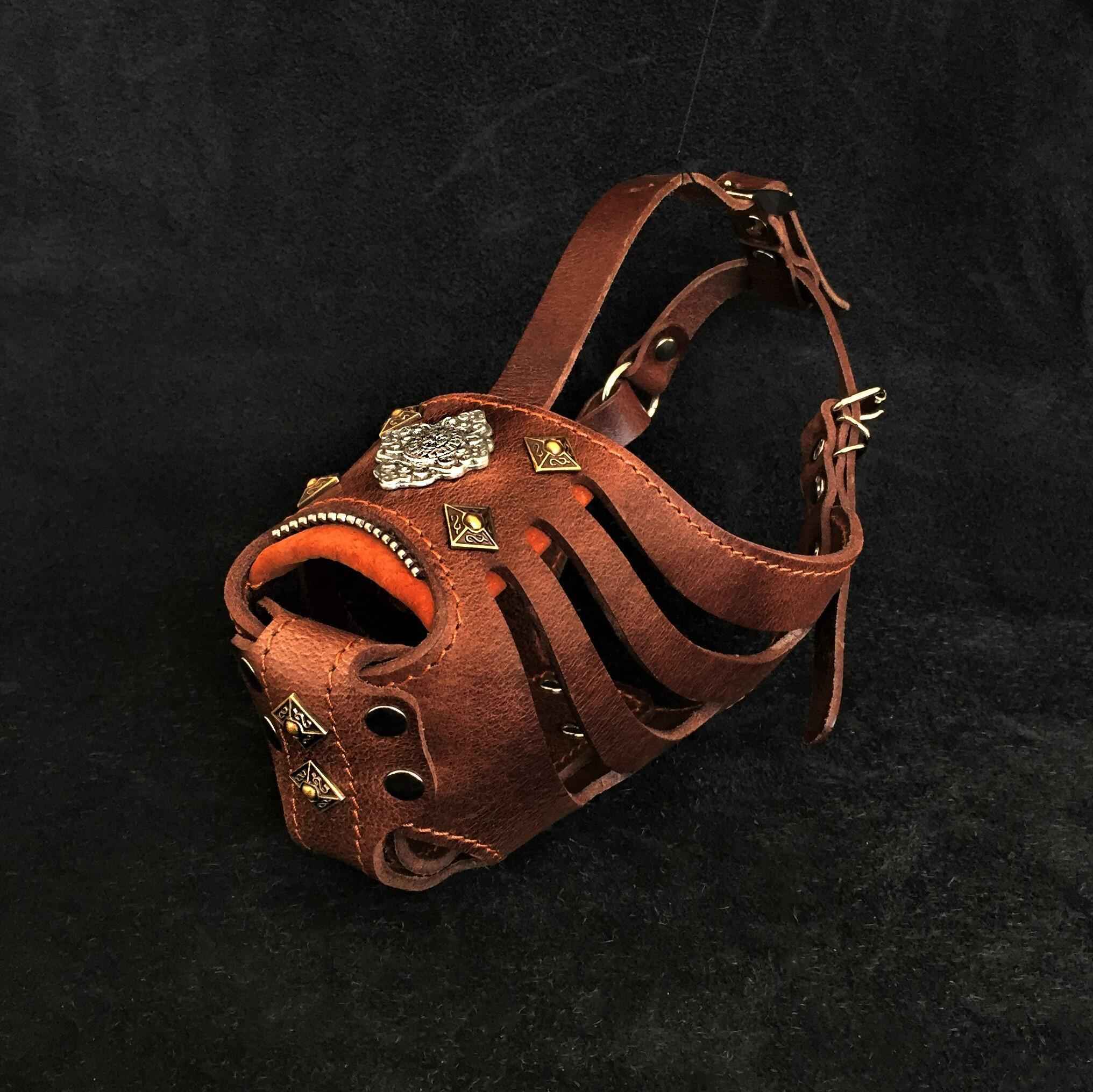 'Aztec'' Dark Brown Basket Muzzle