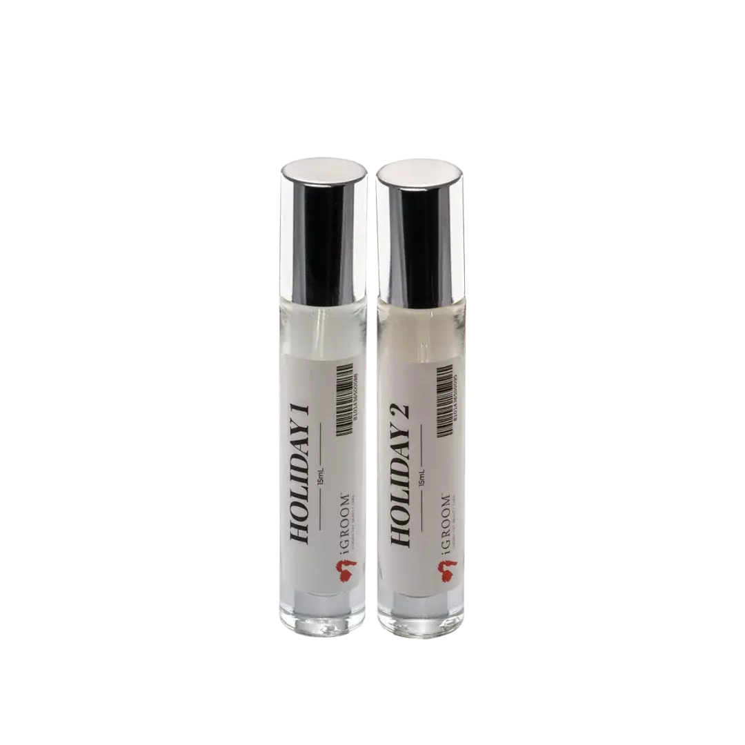 Holiday 1 and Holiday 2 Perfume 15ml Bundle by iGroom professional dog grooming tool Southlake Paws