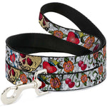 Dog Leash - Only God Can Judge Me CLOSE-UP White