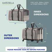 Katziela Rolling Rover Airline Compliant Expandable Wheeled Pet Carrier