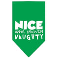 Load image into Gallery viewer, Christmas Pet and Dog Bandana Screen Printed, "Nice Until Proven Naughty"
