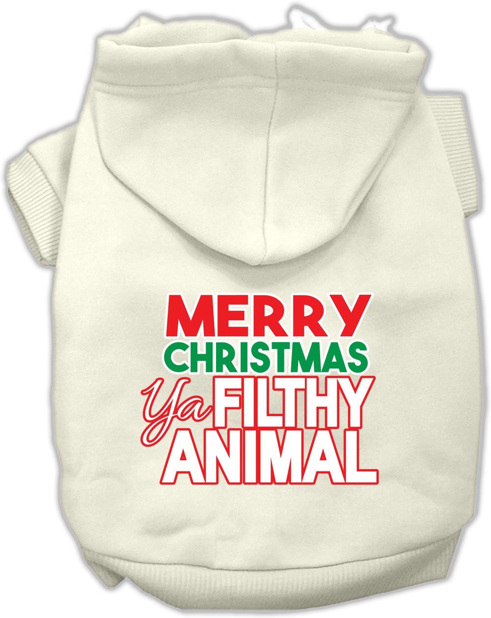 Christmas Pet Hoodie "Merry Christmas Ya Filthy Animal"