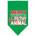 Load image into Gallery viewer, Christmas Pet and Dog Bandana, "Merry Christmas, Ya Filthy Animal"
