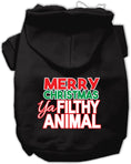 Load image into Gallery viewer, Christmas Pet Hoodie "Merry Christmas Ya Filthy Animal"
