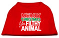 Load image into Gallery viewer, Christmas Pet Dog & Cat Shirt, "Merry Christmas Ya Filthy Animal"
