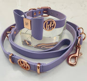 Leather Bow Collar/Lead - Lilac
