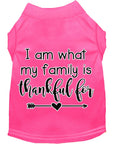 Load image into Gallery viewer, Pet Dog & Cat Shirt Screen Printed, "I Am What My Family Is Thankful For"
