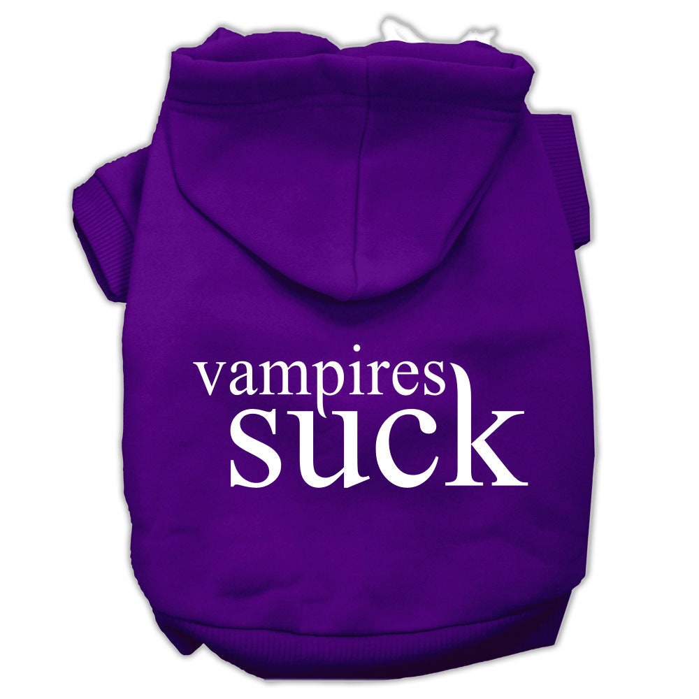 Halloween Pet Hoodie Screen Printed, "Vampires Suck"