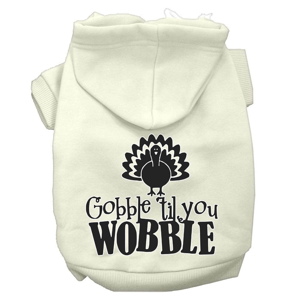 Thanksgiving Pet, Dog and Cat Hoodie, "Gobble 'Til You Wobble"