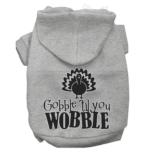 Thanksgiving Pet, Dog and Cat Hoodie, "Gobble 'Til You Wobble"
