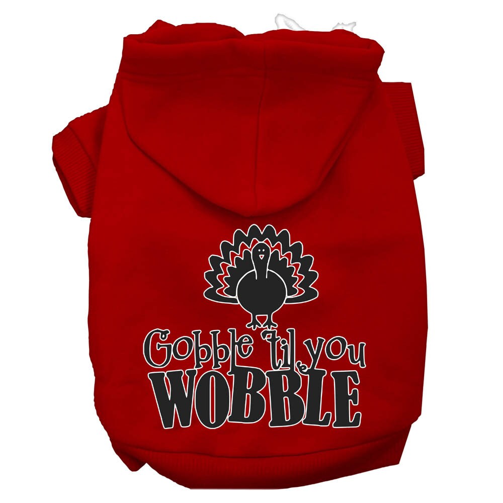 Thanksgiving Pet, Dog and Cat Hoodie, "Gobble 'Til You Wobble"