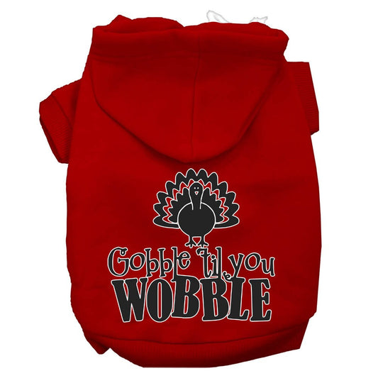 Thanksgiving Pet, Dog and Cat Hoodie, "Gobble 'Til You Wobble"