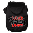 Load image into Gallery viewer, Halloween Pet Hoodie Screen Printed, "Sucker For The Ladies"
