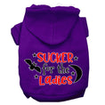 Load image into Gallery viewer, Halloween Pet Hoodie Screen Printed, "Sucker For The Ladies"
