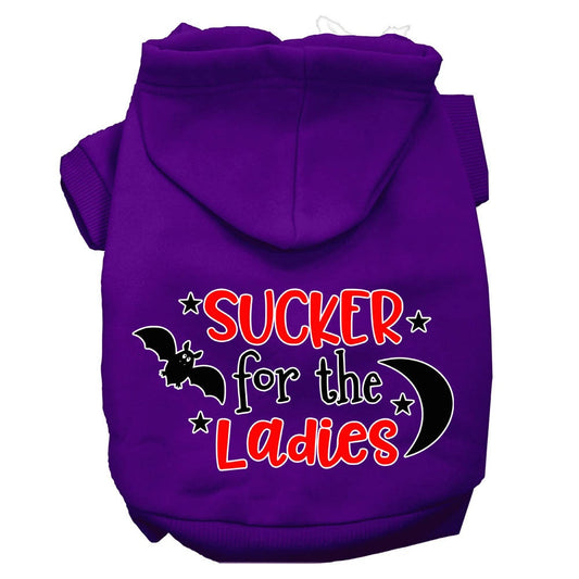 Halloween Pet Hoodie Screen Printed, "Sucker For The Ladies"