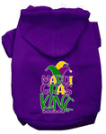 Load image into Gallery viewer, Pet Dog & Cat Hoodie Screen Printed, "Mardi Gras King"
