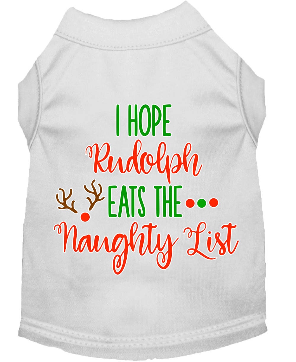Christmas Pet Dog & Cat Shirt, "I Hope Rudolph Eats The Naughty List"