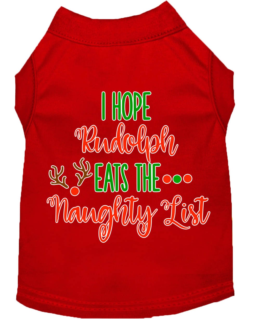 Christmas Pet Dog & Cat Shirt, "I Hope Rudolph Eats The Naughty List"