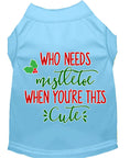 Load image into Gallery viewer, Christmas Pet Dog & Cat Shirt Screen Printed, "Who Needs Mistletoe"

