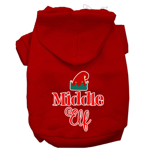Christmas Pet Hoodie Screen Printed, "Middle Elf"
