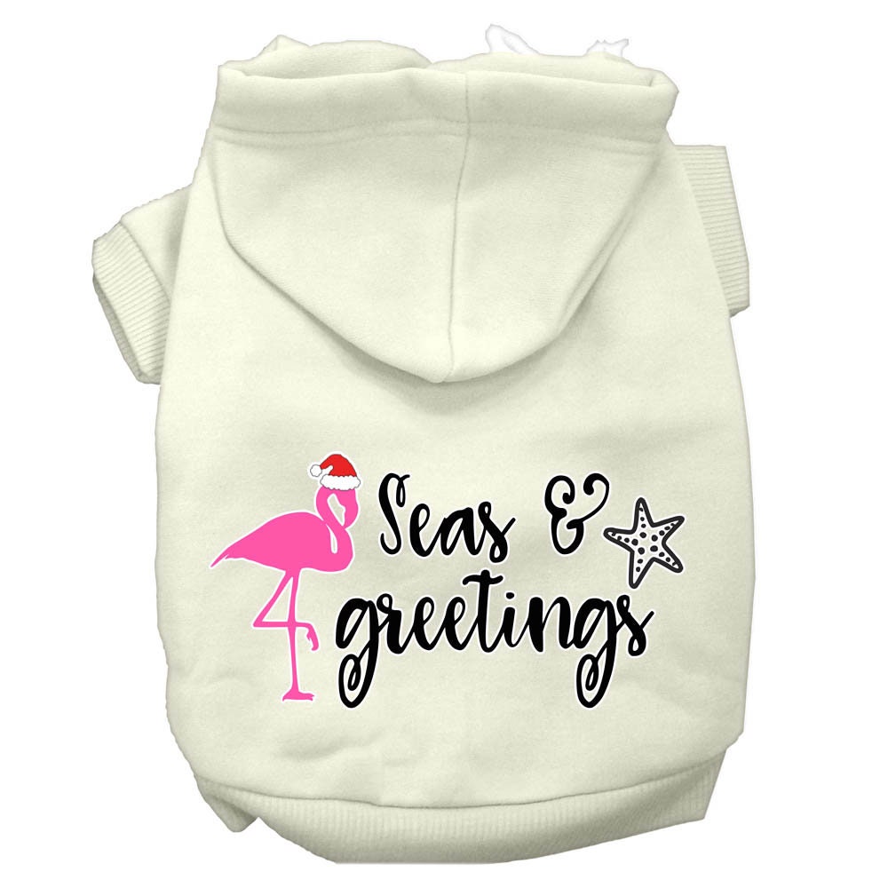 Christmas Pet Hoodie Screen Printed, "Seas & Greetings"