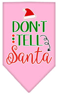 Load image into Gallery viewer, Christmas Pet and Dog Bandana Screen Printed, "Don't Tell Santa"
