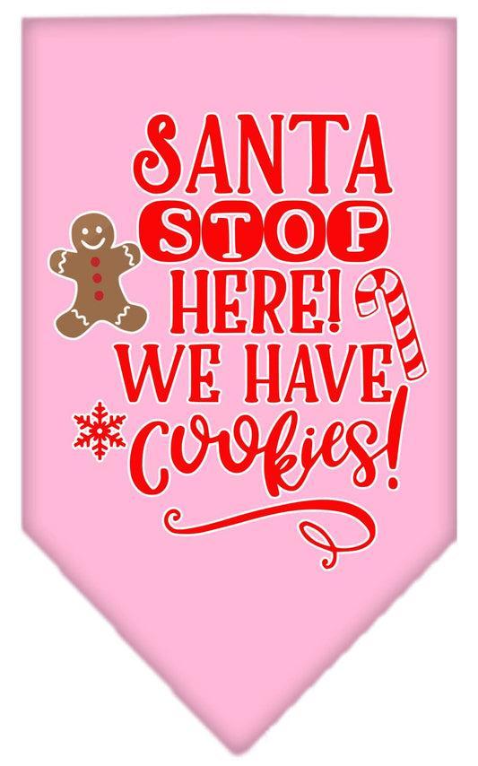 Christmas Pet and Dog Bandana "Santa, Stop Here! We Have Cookies!"