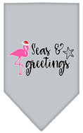 Load image into Gallery viewer, Christmas Pet and Dog Bandana Screen Printed, "Seas & Greetings"
