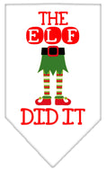Load image into Gallery viewer, Christmas Pet and Dog Bandana Screen Printed, "The Elf Did It"
