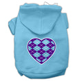 Load image into Gallery viewer, Pet Hoodie "Purple Argyle Heart"

