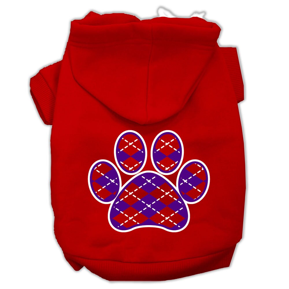 Pet Hoodie "Purple Argyle Paw"