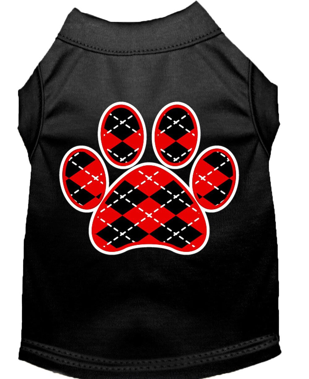 Pet Shirt "Argyle Paw Red"